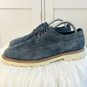 Cole Haan American Classics Blue Suede Longwing Oxford Dress Shoes Mens 8.5M